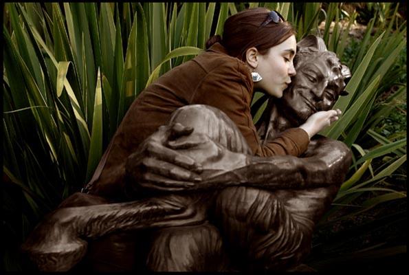 Saskia and the Satyr sculpture in the Botanic Garden