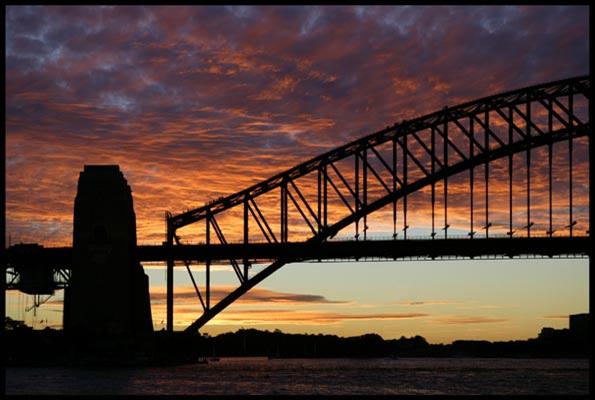 Harbour Bridge detail at sunset