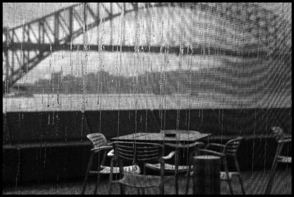Opera Bar in the rain - with the Harbour Bridge