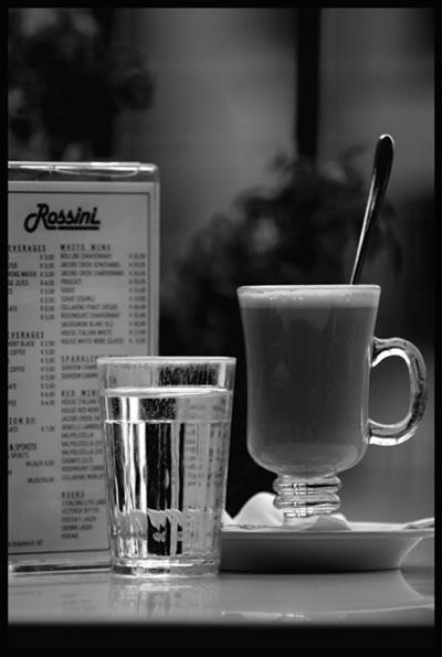 caffee latte at café Rossini, Circular Quay, Sydney