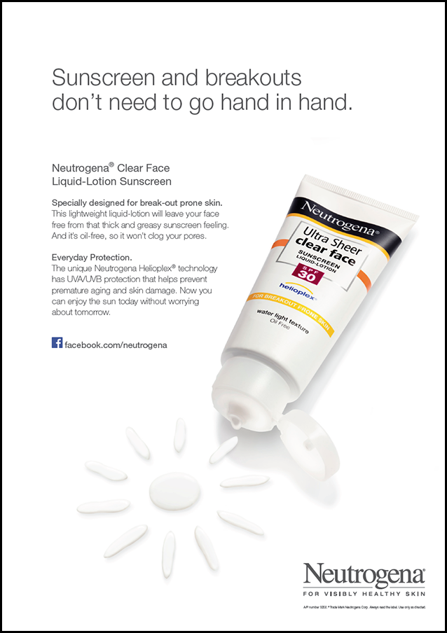 Neutrogena ads through DDB Advertising