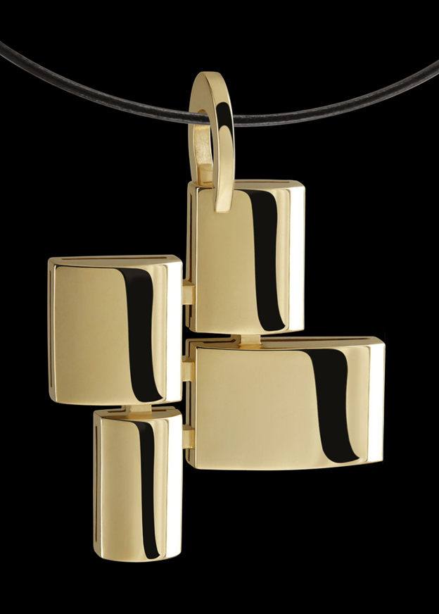 19 Canturi Cubism Y Gold Pendant Side View